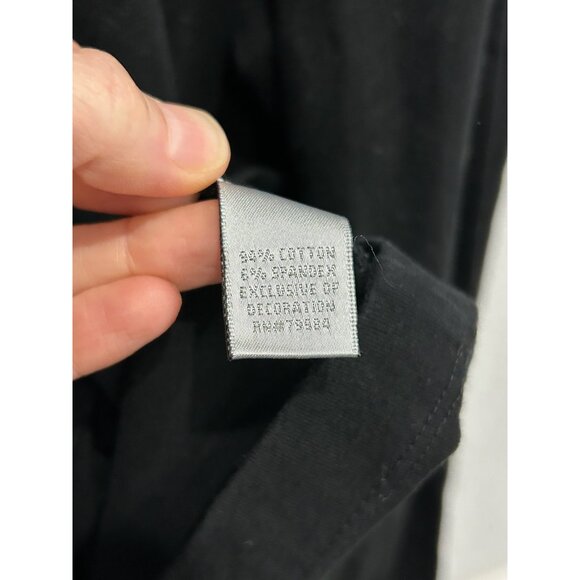 Chicos Black Long Sleeve Top With Silver Beaded V Neck Size Large - Picture 6 of 10